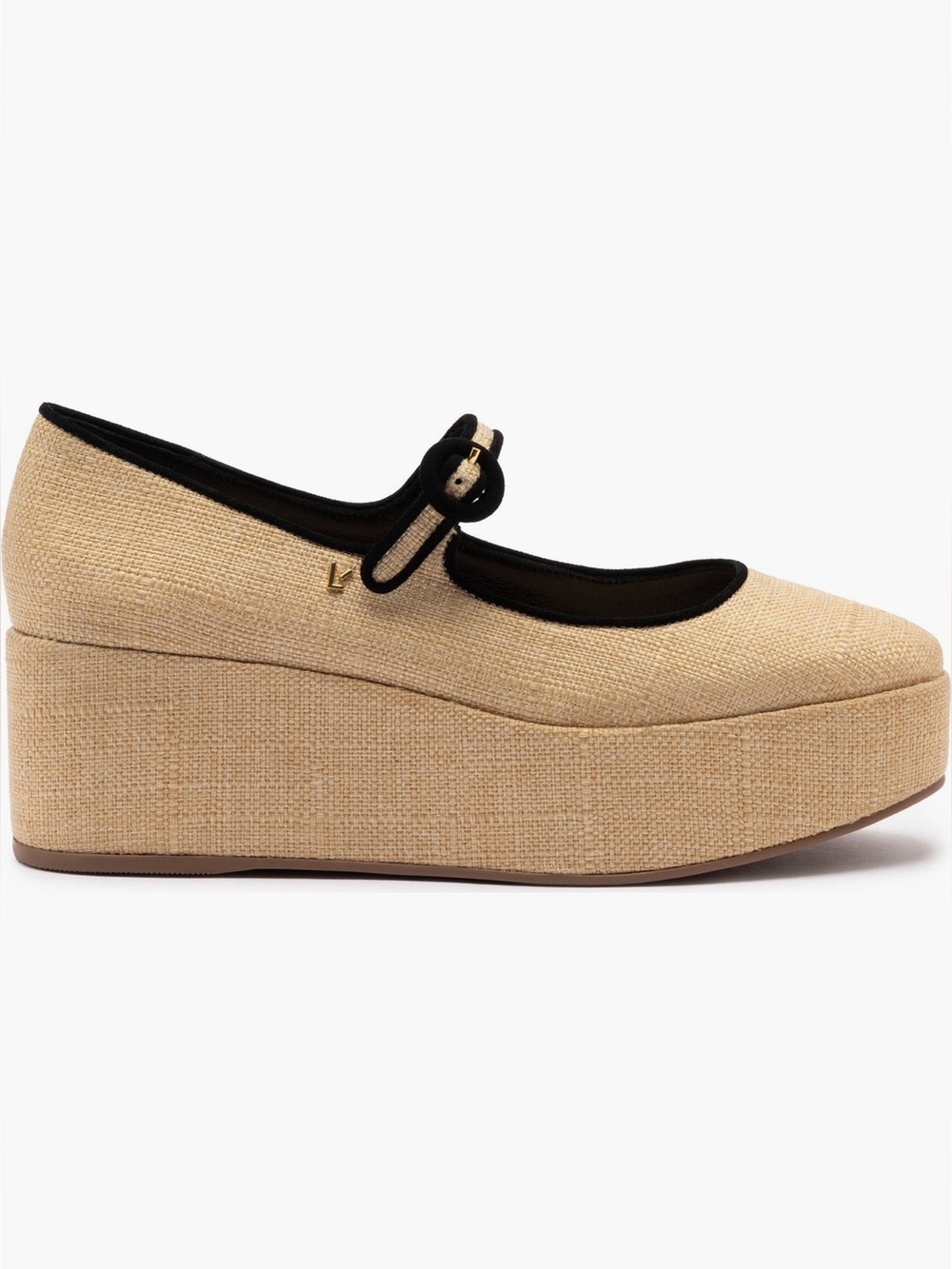 Larroudé Blair Flatforms in Raffia w Leather Trim Size 8.5 NIB - Picture 2 of 16